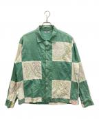 BODEボーディ）の古着「BOTANICAL PATCHWORK LS SHIRT」｜グリーン×ホワイト