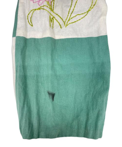 BODE（ボーディ）BODE (ボーディ) BOTANICAL PATCHWORK LS SHIRT グリーン×ホワイト サイズ:SIZE L/XLの古着・服飾アイテム