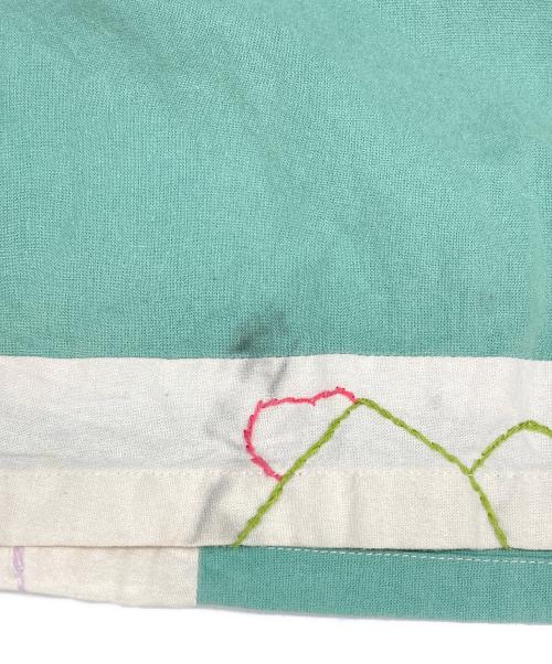 BODE（ボーディ）BODE (ボーディ) BOTANICAL PATCHWORK LS SHIRT グリーン×ホワイト サイズ:SIZE L/XLの古着・服飾アイテム