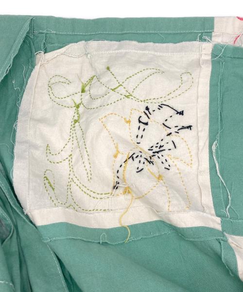 BODE（ボーディ）BODE (ボーディ) BOTANICAL PATCHWORK LS SHIRT グリーン×ホワイト サイズ:SIZE L/XLの古着・服飾アイテム