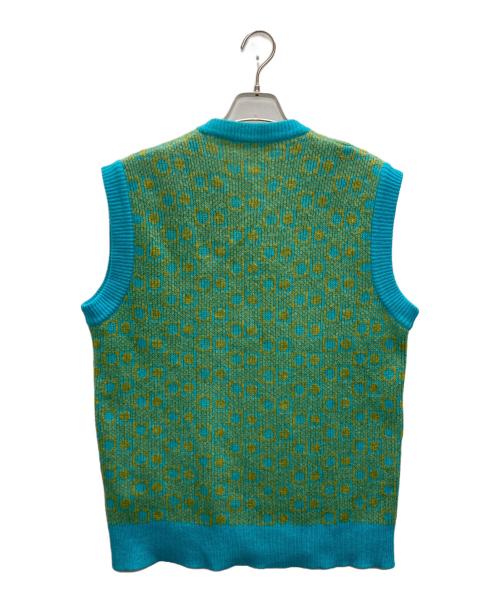 MARNI（マルニ）MARNI (マルニ) ジオメトリック柄ニットベスト ブルー×イエロー サイズ:SIZE 48の古着・服飾アイテム