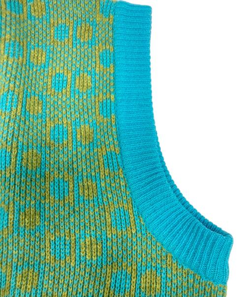 MARNI（マルニ）MARNI (マルニ) ジオメトリック柄ニットベスト ブルー×イエロー サイズ:SIZE 48の古着・服飾アイテム