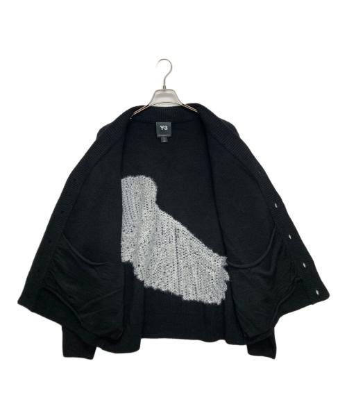 Y-3（ワイスリー）Y-3 (ワイスリー) GRAPHIC KNIT CARDIGAN ブラック サイズ:SIZE　Lの古着・服飾アイテム