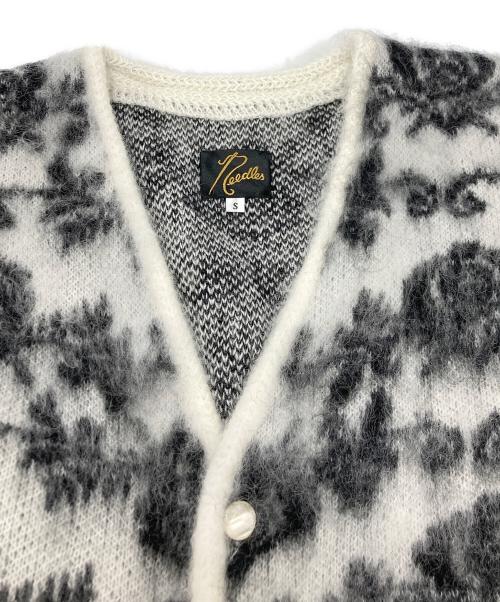 Needles（ニードルズ）Needles (ニードルズ) Mohair mix cardigan rose ホワイト×ブラック サイズ:SIZE Sの古着・服飾アイテム