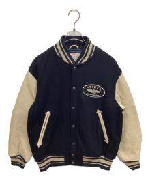 AVIREX（アヴィレックス）の古着「スタジャン シグネチャー バーシティ ジャケット」｜ネイビー