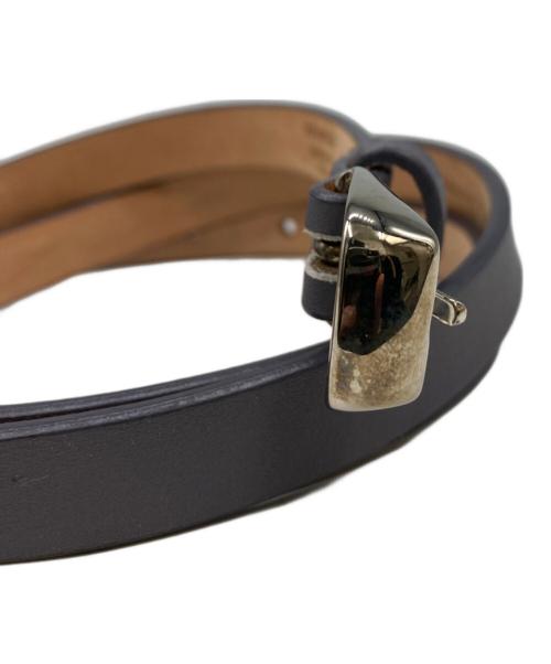 Maison Martin Margiela（メゾンマルタンマルジェラ）Maison Martin Margiela (メゾンマルタンマルジェラ) ナローレザーベルト グレー サイズ:SIZE 80の古着・服飾アイテム