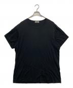 Yohji Yamamoto pour hommeヨウジヤマモト プールオム）の古着「ディオラマスムースチャイナボタンTシャツ」｜ブラック