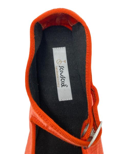 sciuscia（シューシャ）sciuscia (シューシャ) ベルベット MARYJANE オレンジ サイズ:SIZE 38の古着・服飾アイテム