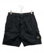 STONE ISLANDストーンアイランド）の古着「コンパスパッチハーフパンツ」｜ブラック