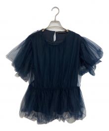 Fabiana Filippi（ファビアナフィリッピ）の古着「チュールレーストップス」｜ネイビー