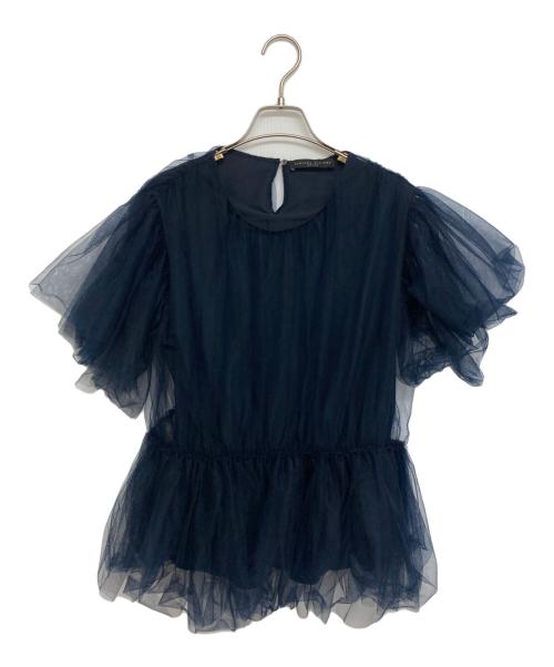 Fabiana Filippi（ファビアナフィリッピ）fabiana filippi (ファビアナフィリッピ) チュールレーストップス ネイビー サイズ:SIZE 42の古着・服飾アイテム