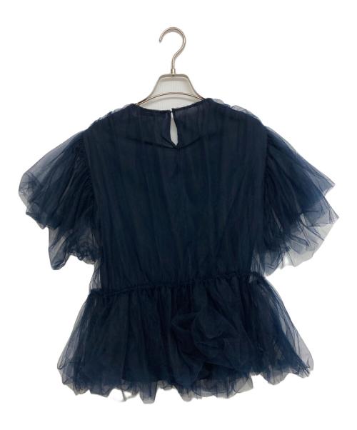 Fabiana Filippi（ファビアナフィリッピ）fabiana filippi (ファビアナフィリッピ) チュールレーストップス ネイビー サイズ:SIZE 42の古着・服飾アイテム
