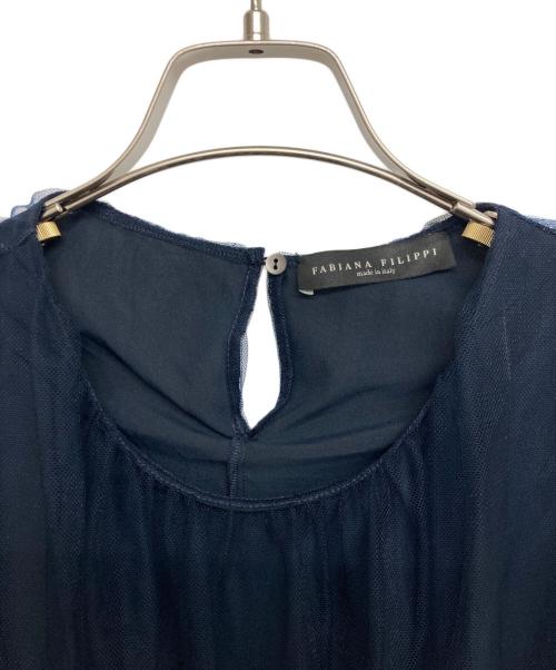 Fabiana Filippi（ファビアナフィリッピ）fabiana filippi (ファビアナフィリッピ) チュールレーストップス ネイビー サイズ:SIZE 42の古着・服飾アイテム