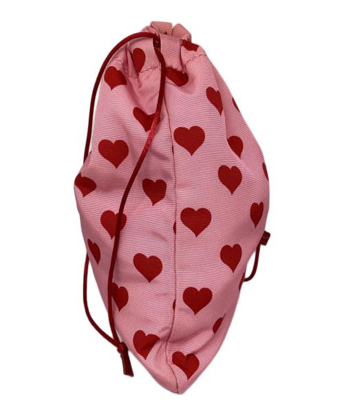 MIU MIU（ミュウミュウ）MIU MIU (ミュウミュウ) ハート柄巾着ポーチ ピンクの古着・服飾アイテム