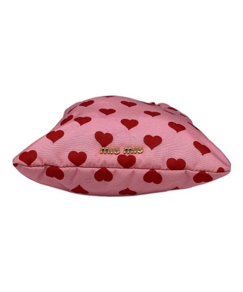 MIU MIU（ミュウミュウ）MIU MIU (ミュウミュウ) ハート柄巾着ポーチ ピンクの古着・服飾アイテム