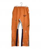 GALLERY DEPTギャラリー デプト）の古着「GD LOGO PAINTED FLARE SWEAT PANTS」｜オレンジ