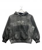 SUPREME×MM6 Maison Margielaシュプリーム×エムエムシックスメゾンマルジェラ）の古着「Foil Box Logo Hooded Sweatshirt」｜ブラック×シルバー