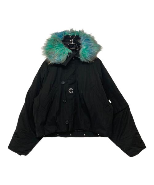 1017 ALYX 9SM（テンセブンティーン アリクス ナインエスエム）1017 ALYX 9SM (テンセブンティーン アリクス ナインエスエム) グラフィック フーデッド パデッドジャケット ブラック サイズ:SIZE Lの古着・服飾アイテム