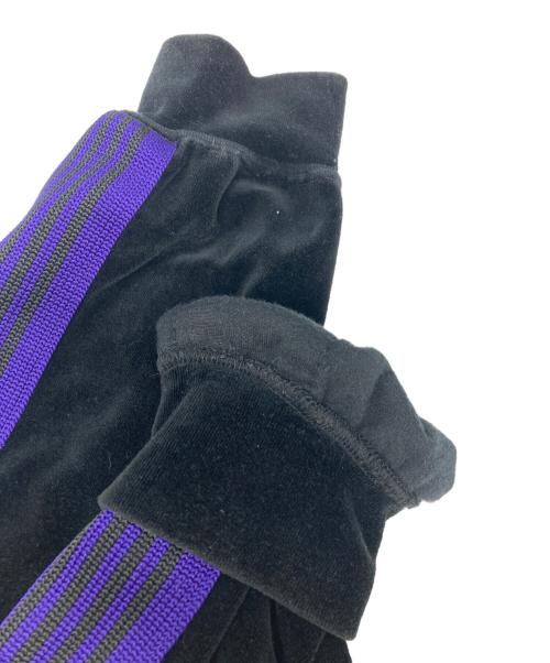 Needles（ニードルズ）Needles (ニードルズ) STUDIOUS (ステュディオス) 別注ベロアトラッククルーネックスウェット ブラック×パープル サイズ:SIZE Mの古着・服飾アイテム