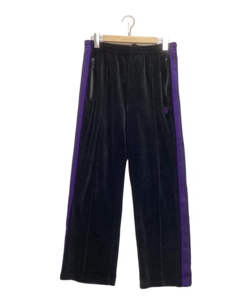 Needles（ニードルズ）Needles (ニードルズ) STUDIOUS (ステュディオス) ベロア トラックパンツ ブラック×パープル サイズ:SIZE Mの古着・服飾アイテム