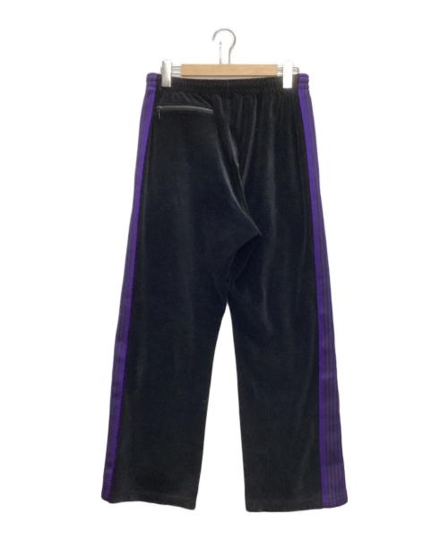 Needles（ニードルズ）Needles (ニードルズ) STUDIOUS (ステュディオス) ベロア トラックパンツ ブラック×パープル サイズ:SIZE Mの古着・服飾アイテム