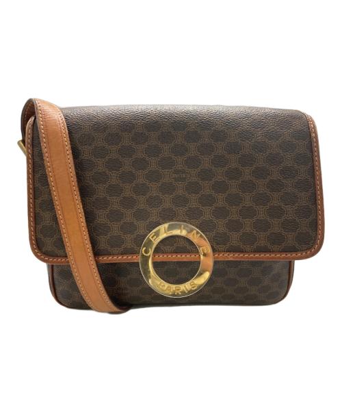 CELINE（セリーヌ）CELINE (セリーヌ) マカダム柄サークルロゴショルダーバッグ ブラウンの古着・服飾アイテム
