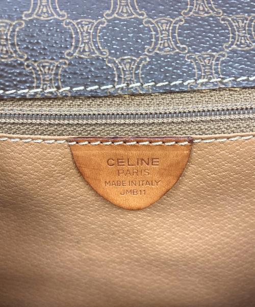 CELINE（セリーヌ）CELINE (セリーヌ) マカダム柄サークルロゴショルダーバッグ ブラウンの古着・服飾アイテム