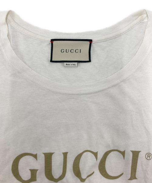 GUCCI（グッチ）GUCCI (グッチ) Logo Washed Oversized T-Shirt ホワイト サイズ:SIZE XSの古着・服飾アイテム