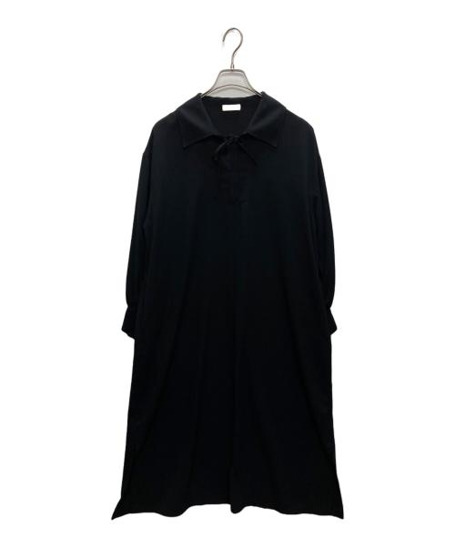 BALLSEY（ボールジィ）BALLSEY (ボールジィ) ドライクロス スキッパーカラーワンピース ブラック サイズ:SIZE 36の古着・服飾アイテム