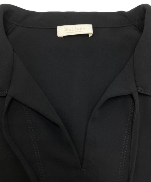 BALLSEY（ボールジィ）BALLSEY (ボールジィ) ドライクロス スキッパーカラーワンピース ブラック サイズ:SIZE 36の古着・服飾アイテム