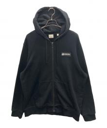 BURBERRY LONDON（バーバリーロンドン）の古着「LOGOPRINT VINTAGE CHECK PANEL ZIP HOODIE」｜ブラック