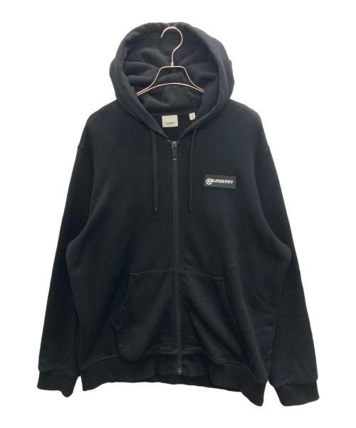 BURBERRY LONDON（バーバリーロンドン）BURBERRY LONDON (バーバリーロンドン) LOGOPRINT VINTAGE CHECK PANEL ZIP HOODIE ブラック サイズ:SIZE XLの古着・服飾アイテム