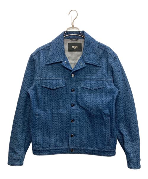 FENDI（フェンディ）FENDI (フェンディ) リピートロゴデニムトラッカージャケット インディゴ サイズ:SIZE 48の古着・服飾アイテム
