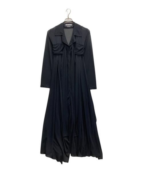 JACQUEMUS LA RIVIERA（ジャクムス ラ リヴィエラ）JACQUEMUS LA RIVIERA (ジャクムス ラ リヴィエラ) フリルシアーワンピース ブラック サイズ:SIZE 34の古着・服飾アイテム