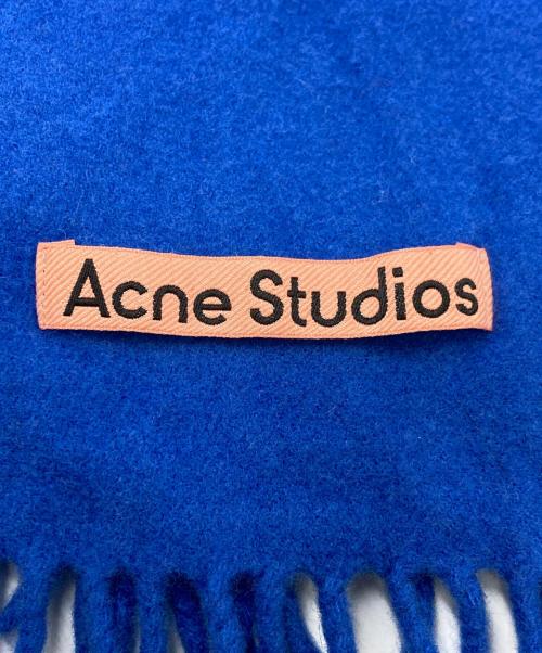 Acne（アクネ）Acne (アクネ) フリンジマフラー ブルーの古着・服飾アイテム