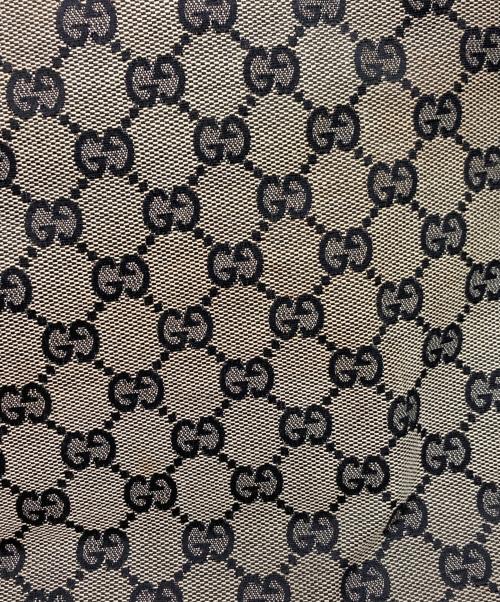 GUCCI（グッチ）GUCCI (グッチ) GGキャンバスハンドバッグ グレー×ブラックの古着・服飾アイテム