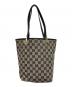 GUCCI (グッチ) GGキャンバスハンドバッグ グレー×ブラック：12000円