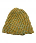 Acneアクネ）の古着「ニットキャップ」｜オレンジ×ブルー