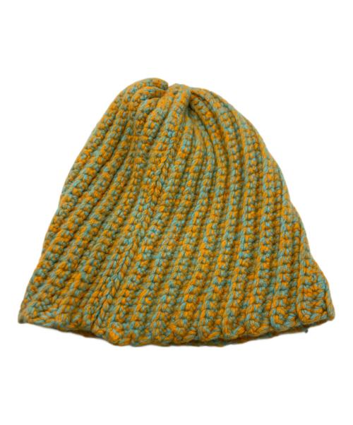 Acne（アクネ）Acne (アクネ) ニットキャップ オレンジ×ブルーの古着・服飾アイテム