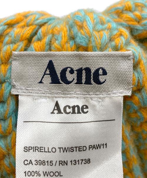 Acne（アクネ）Acne (アクネ) ニットキャップ オレンジ×ブルーの古着・服飾アイテム