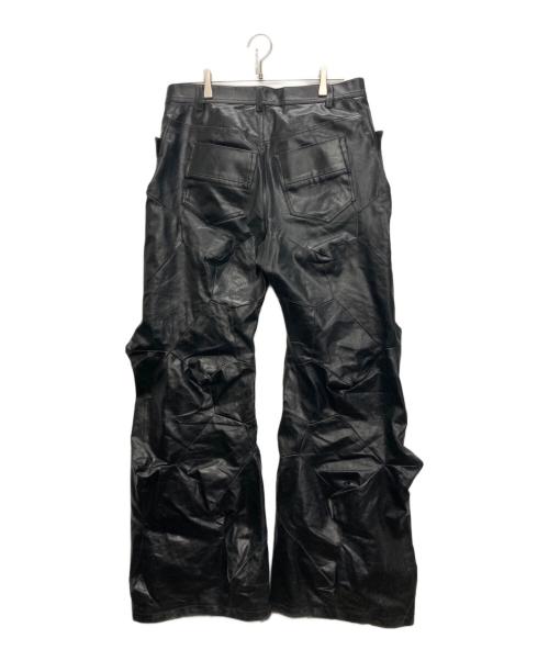 JULIUS（ユリウス）JULIUS (ユリウス) Thorn コーティングデニムパンツ ブラック サイズ:SIZE 4の古着・服飾アイテム