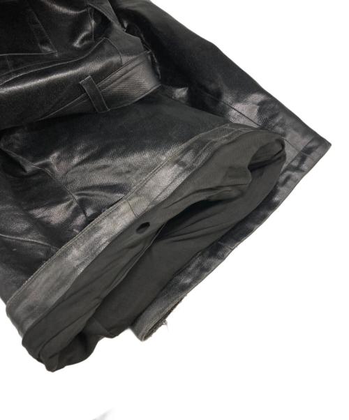 JULIUS（ユリウス）JULIUS (ユリウス) Thorn コーティングデニムパンツ ブラック サイズ:SIZE 4の古着・服飾アイテム