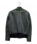 Y-3 (ワイスリー) レザー切替ジップブルゾン ブラック×グリーン サイズ:SIZE M：26000円