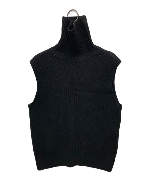 DRIES VAN NOTEN（ドリスヴァンノッテン）DRIES VAN NOTEN (ドリスヴァンノッテン) リブタートルネックニットベスト ブラック サイズ:SIZE Sの古着・服飾アイテム