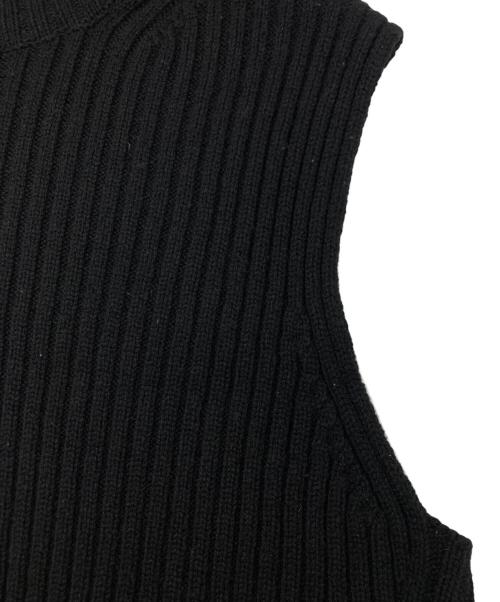 DRIES VAN NOTEN（ドリスヴァンノッテン）DRIES VAN NOTEN (ドリスヴァンノッテン) リブタートルネックニットベスト ブラック サイズ:SIZE Sの古着・服飾アイテム