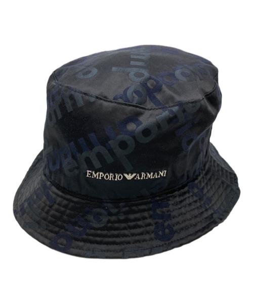 EMPORIO ARMANI（エンポリオ アルマーニ）EMPORIO ARMANI (エンポリオアルマーニ) ロゴバケットハット ブラック サイズ:Freeの古着・服飾アイテム