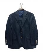 Aquascutumアクアスキュータム）の古着「シルクストライプテーラードジャケット」｜ネイビー