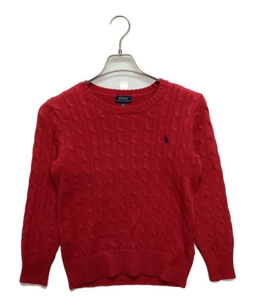 POLO RALPH LAUREN（ポロ・ラルフローレン）POLO RALPH LAUREN (ポロ・ラルフローレン) ケーブルニット レッド サイズ:SIZE Mの古着・服飾アイテム