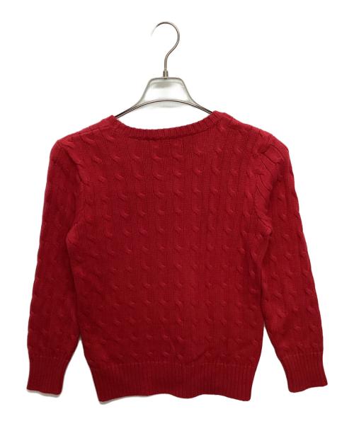 POLO RALPH LAUREN（ポロ・ラルフローレン）POLO RALPH LAUREN (ポロ・ラルフローレン) ケーブルニット レッド サイズ:SIZE Mの古着・服飾アイテム