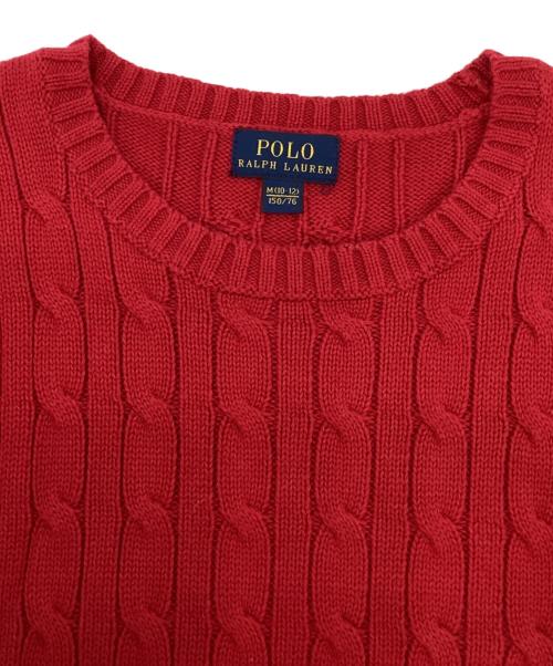 POLO RALPH LAUREN（ポロ・ラルフローレン）POLO RALPH LAUREN (ポロ・ラルフローレン) ケーブルニット レッド サイズ:SIZE Mの古着・服飾アイテム